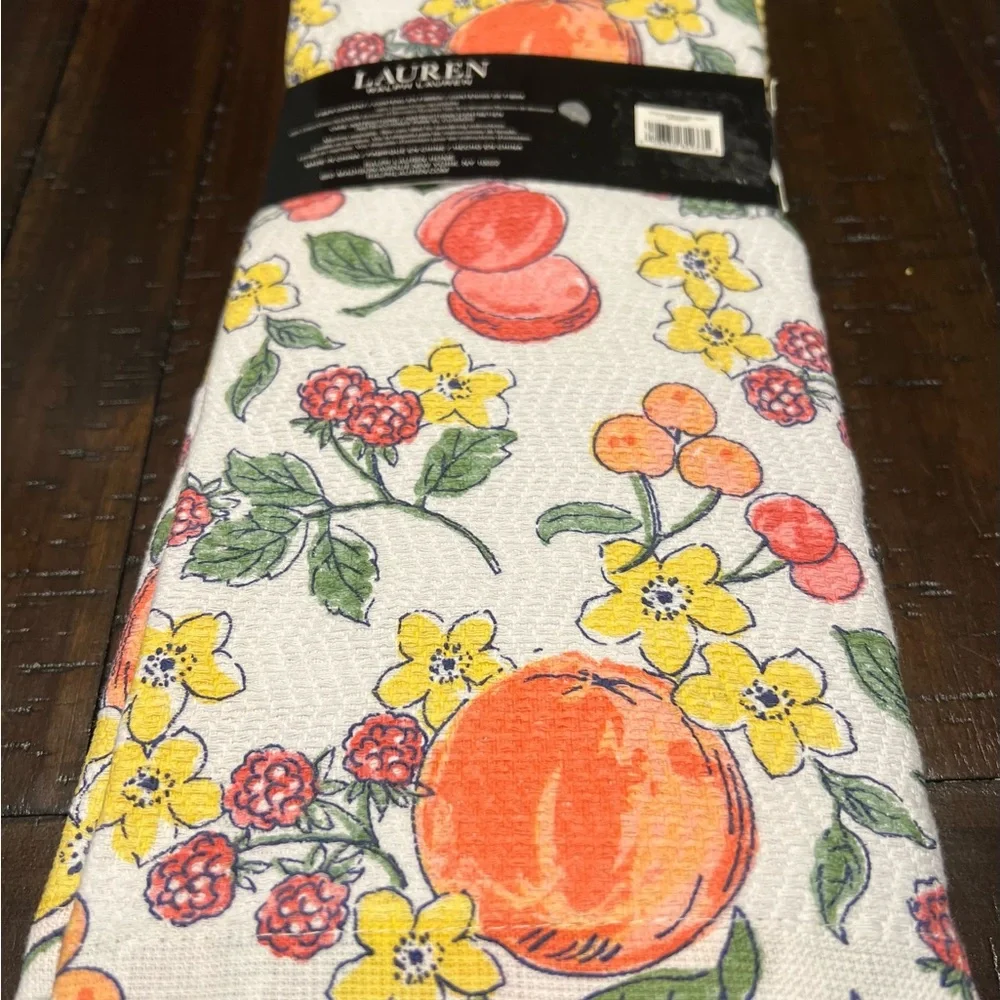Lauren Ralph Lauren Fruits and Flowers Colorful Kitchen Towels Set of 3